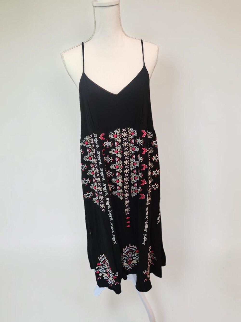 🖤 Savannah Jane Embroidered Dress | Boho Black Midi Sundress - Picture 3 of 11